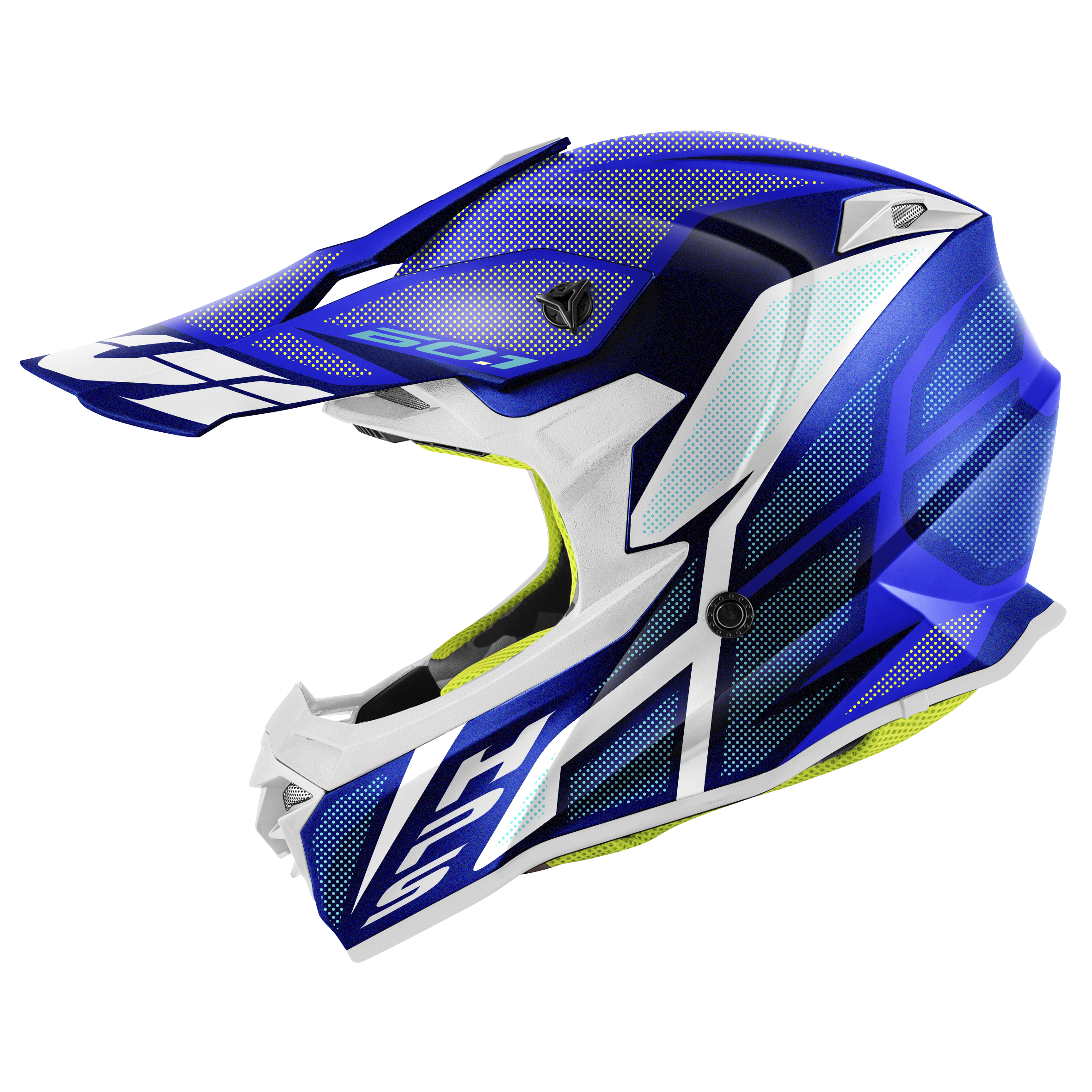 HPS 60.1 INVERT Integral-Helm (CROSS) Gr. INVERT glossy - blau/weiß - Gr. 61/XL