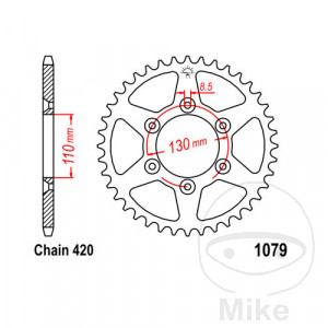 Kettenrad 53Z Teilung 420 Innendurchmesser 110 Lochkreis 130