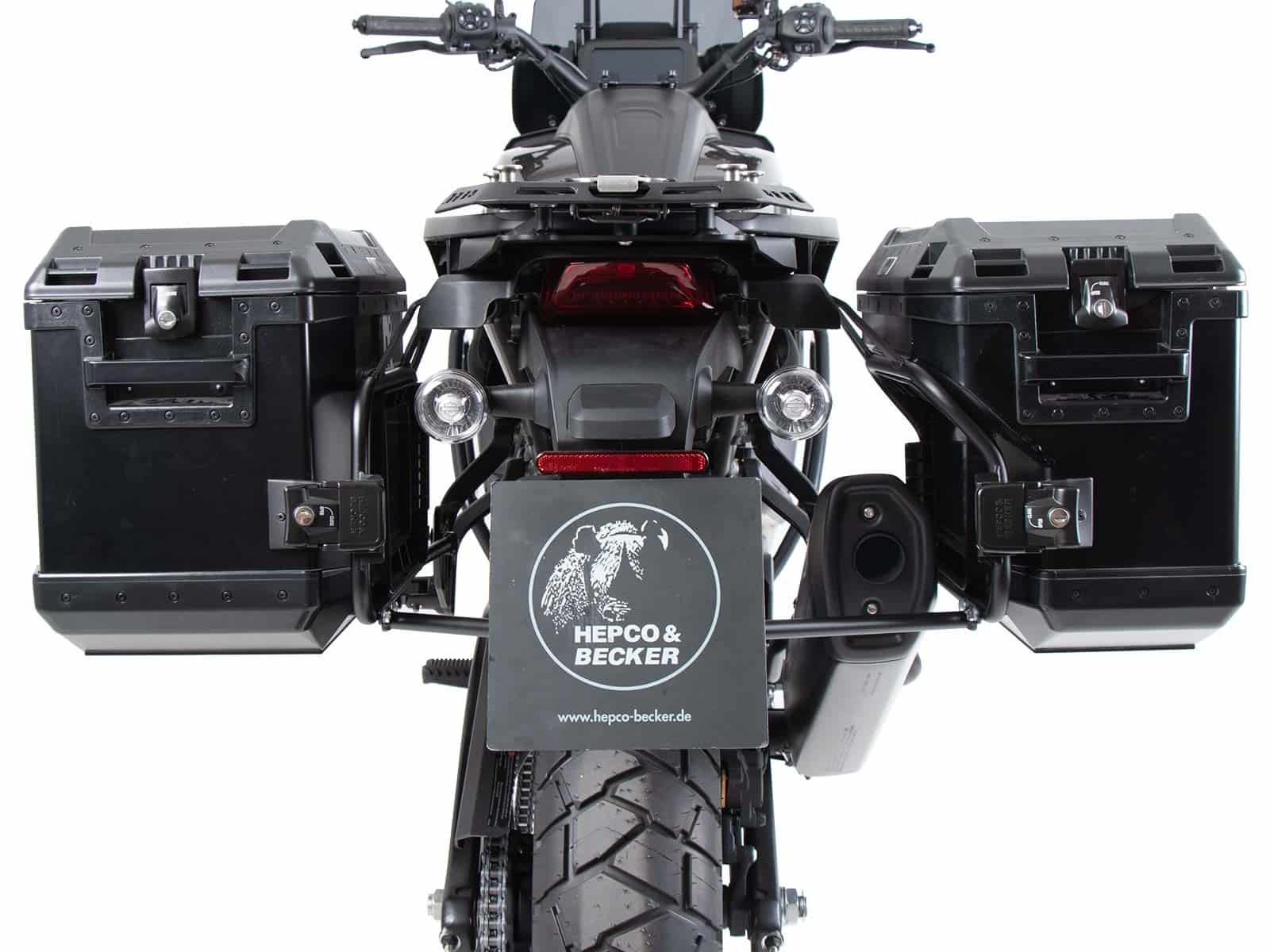 Kofferträgerset Cutout schwarz inkl. Xplorer Cutout schwarz Kofferset für Harley Davidson Pan America 1250 / Special / ST (2021-)