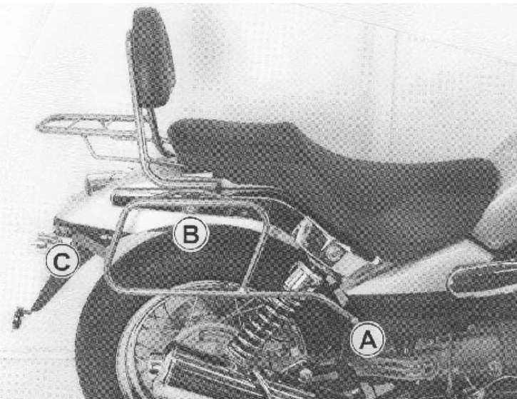 Rohr-Ledertaschenhalter chrom für Moto Guzzi Nevada Classic V 750 ie/Aquilia Nera (2004-2009)