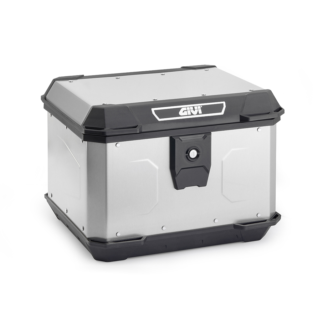 ALPINA Monolock Topcase aus Aluminium natur, 44 Liter, mit Universalplatte und Montagekit