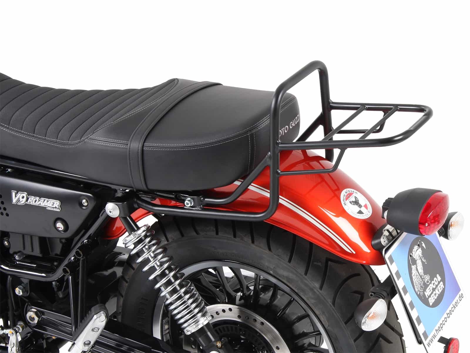Rohrgepäckbrücke Topcaseträger schwarz für Moto Guzzi V 9 Roamer (lange Sitzbank)(2017-2025)