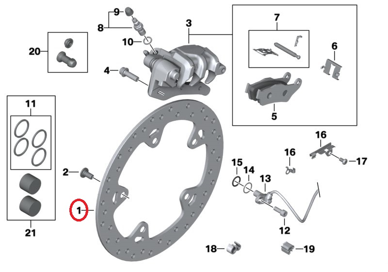 diag_ab3n BMW R1200GS Adve. original Bremsscheibe hinten NEU R 1200 RT R ST S R nineT S1000XR