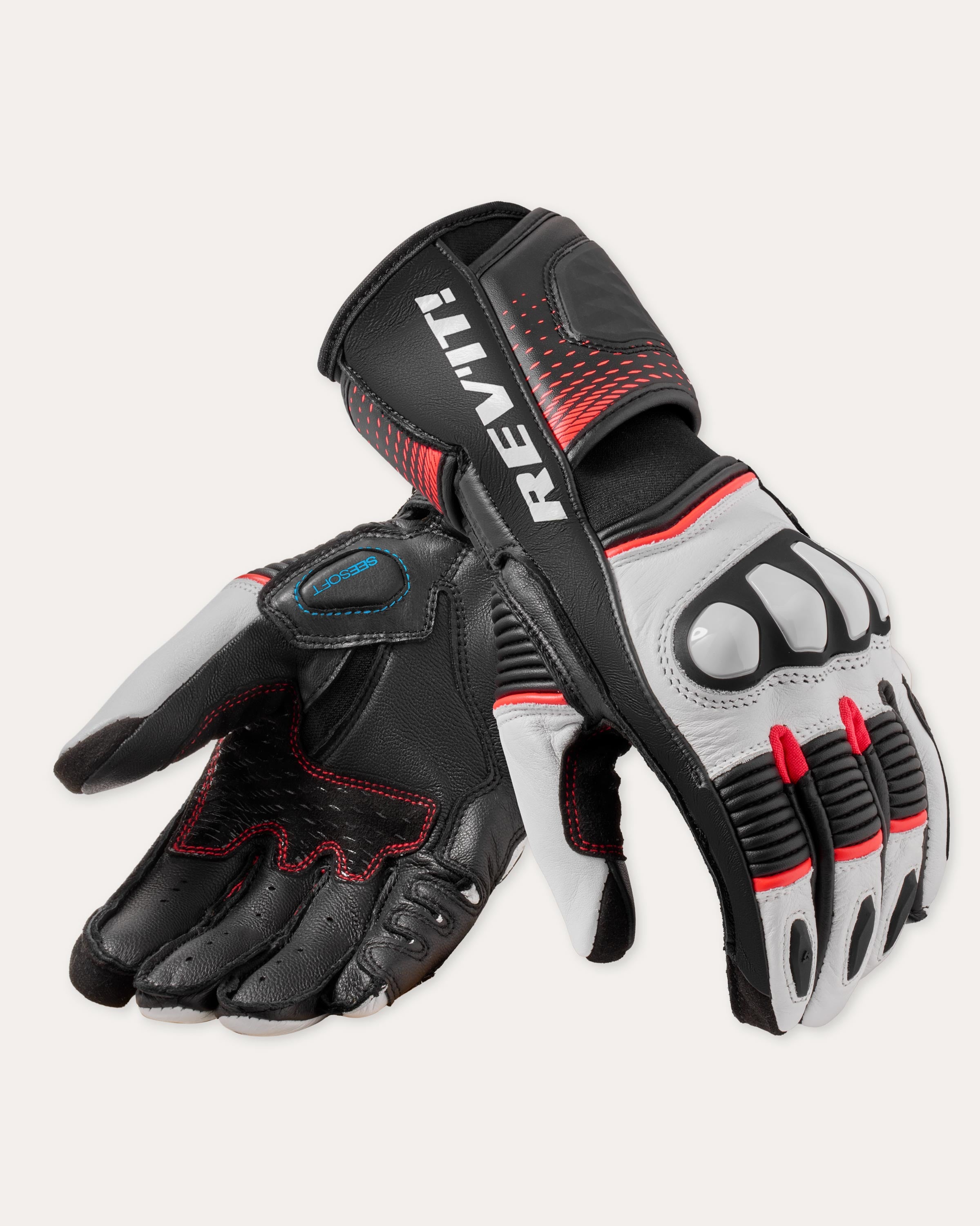 Handschuhe Xena 4 Ladies Weiß-Neon Rot XS Standard