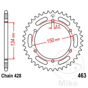Kettenrad 48Z Teilung 428 Innendurchmesser 134 Lochkreis 150