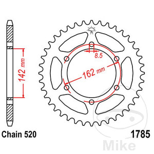 Kettenrad 48Z Teilung 520 Innendurchmesser 142 Lochkreis 162