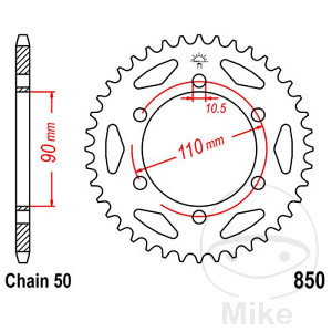 Kettenrad 31Z Teilung 530 Innendurchmesser 090 Lochkreis 110