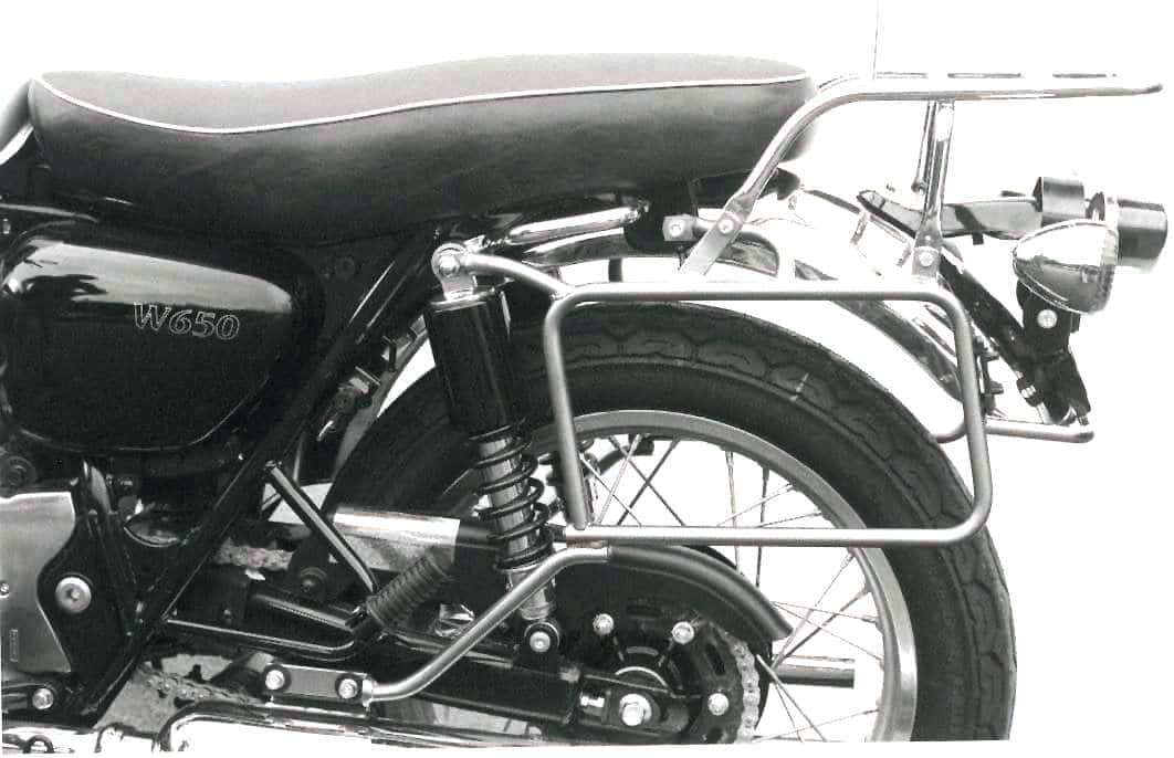 Komplettträgerset (Seitenkofferträger und Rohrgepäckbrücke Topcaseträger) chrom für Kawasaki W 650 (1999-2006)/W 800 (2011-2016)