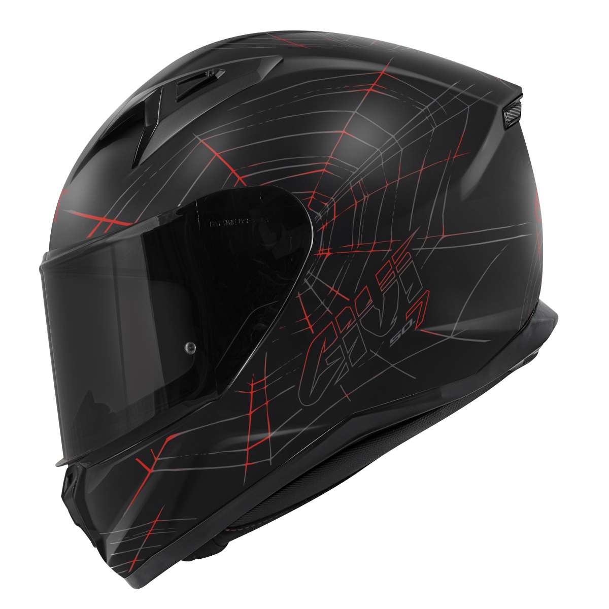 HPS 50.7 Phobia - Integral-Helm matt-schwarz/rot - Gr. 60/L