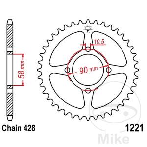 Kettenrad 42Z Teilung 428 Innendurchmesser 058 Lochkreis 090