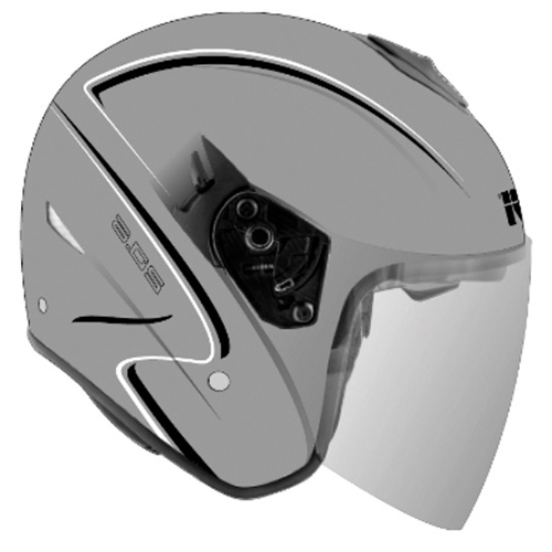 HPS 20.9 FIBERJET Helm silber matt Gr. 56/S