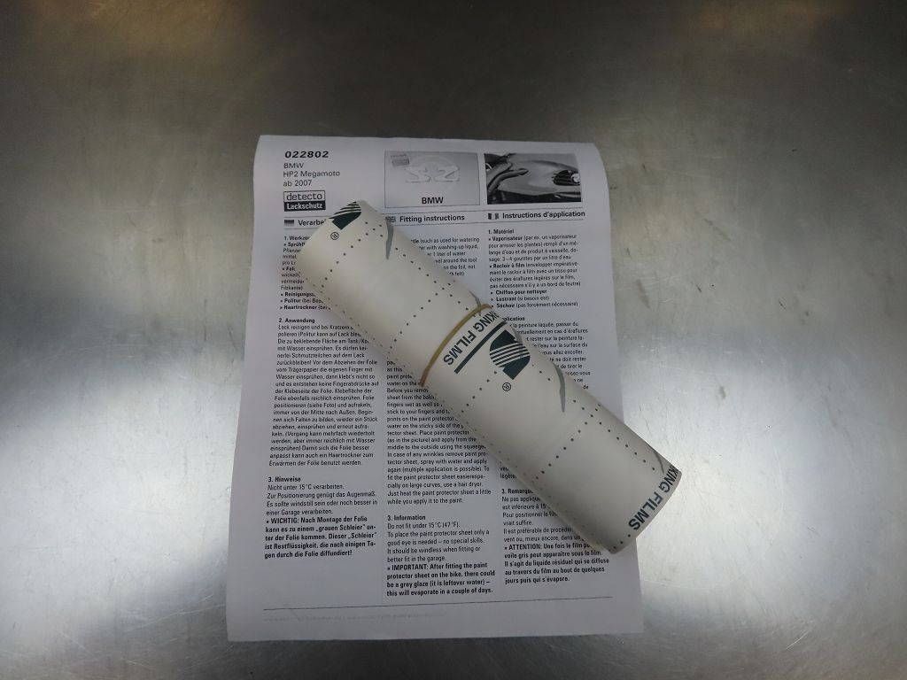 Lackschutzfolie Set 2-teilig transparent glänzend für BMW HP2 Megamoto 