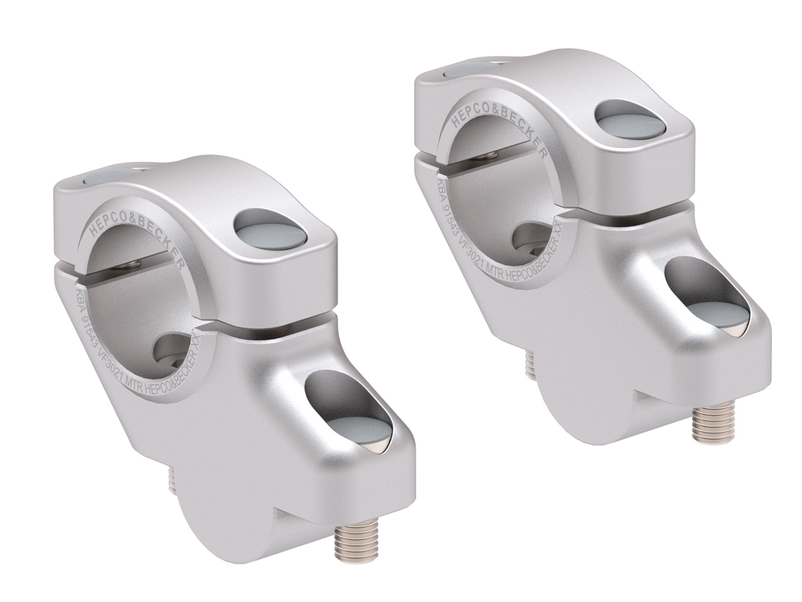 Lenkererhöhung mit Versatz 30 mm hoch, 21 mm zurück, silber für Ducati Multistrada 1000 / 1100 / S (2005-2009)