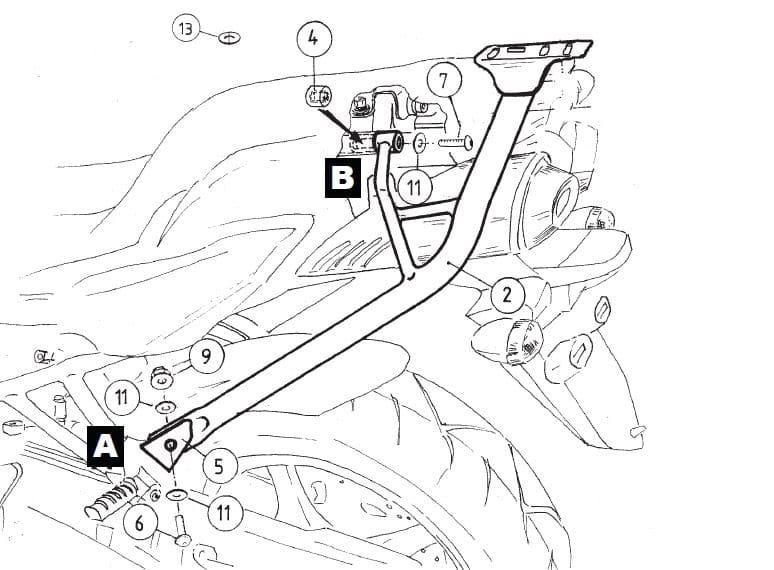 Alurack Topcaseträger silber für Yamaha FZ 6 Fazer S2 (2007-2010)