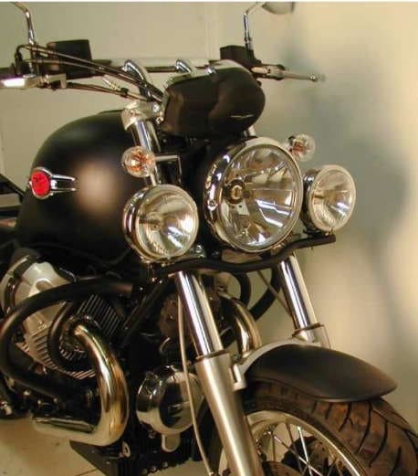 Twinlight Zusatzscheinwerferset (Fernlicht) inkl. Halter und Kabel chrom für Moto Guzzi C 940 Bellagio /Aquila Nera (2007-2014)