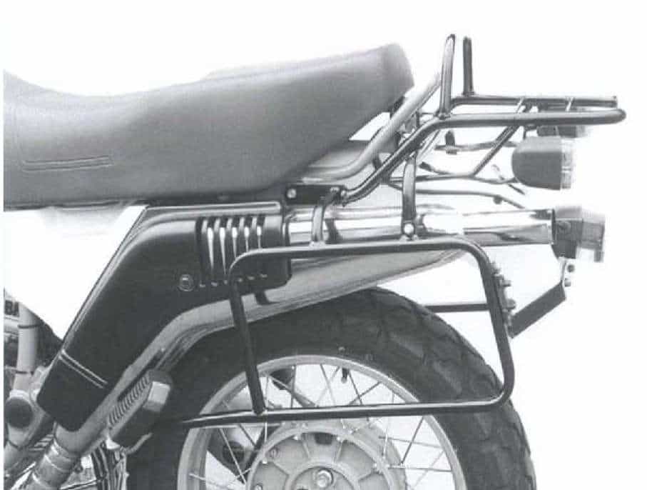 Komplettträgerset (Seitenkofferträger und Rohrgepäckbrücke Topcaseträger) schwarz für BMW R 80 GS Paris-Dakar (1984-1988)