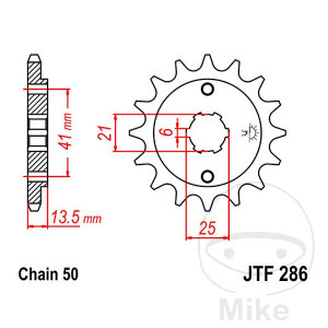 Ritzel 15Z Teilung 530 grobverzahnt 6 Innendurchmesser 21/25