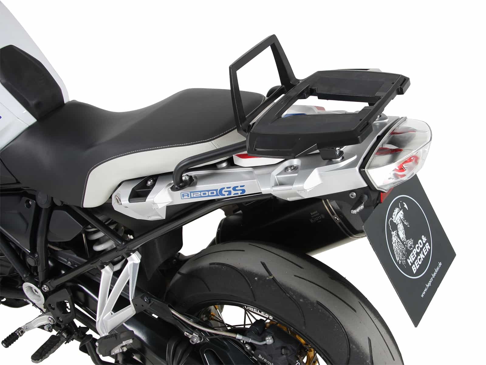 Alurack Topcaseträger schwarz für BMW R1250GS mit kurzer HP Sitzbank (2018-2023)