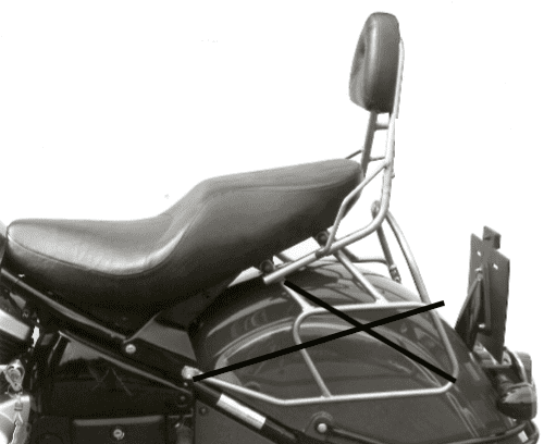 Sissybar ohne Gepäckträger schwarz für Kawasaki VN 800 Drifter (1999-2003)