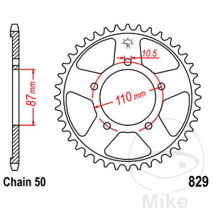 Kettenrad 42Z Teilung 530 Innendurchmesser 087 Lochkreis 110