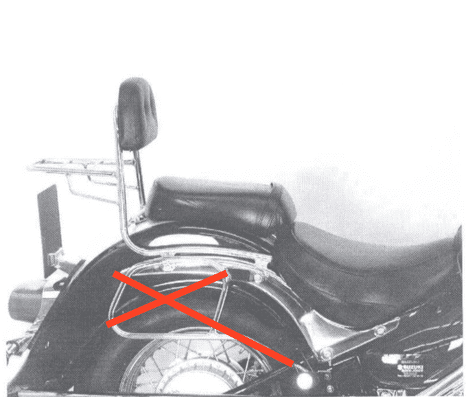 Sissybar ohne Gepäckträger schwarz für Suzuki VL 800 Intruder LC Volusia (2001-2016) / C 800 Intruder / Black Edition (2005-2016)