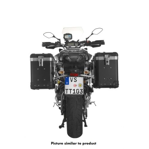 Motorrad Alukoffer System ZEGA Pro And-Black 38/38 Liter mit Edelstahlträger schwarz für Yamaha MT-09 Tracer (2015-2017)