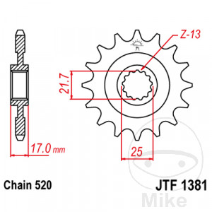 Ritzel 15Z Teilung 520 Alternative: 7260353