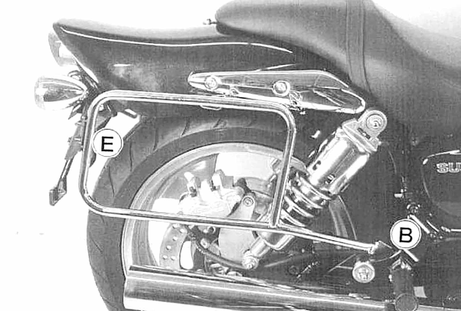 Seitenkofferträger festverschraubt chrom für Suzuki VZ 1600 Marauder (2004-2005)