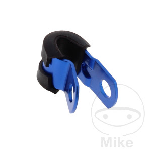 Halter Bremsschlauch 6 mm Alu blau