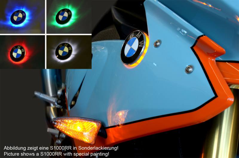 Zweifarbige LED Emblemblinker Emblem Blinker für BMW S1000RR ab 2019