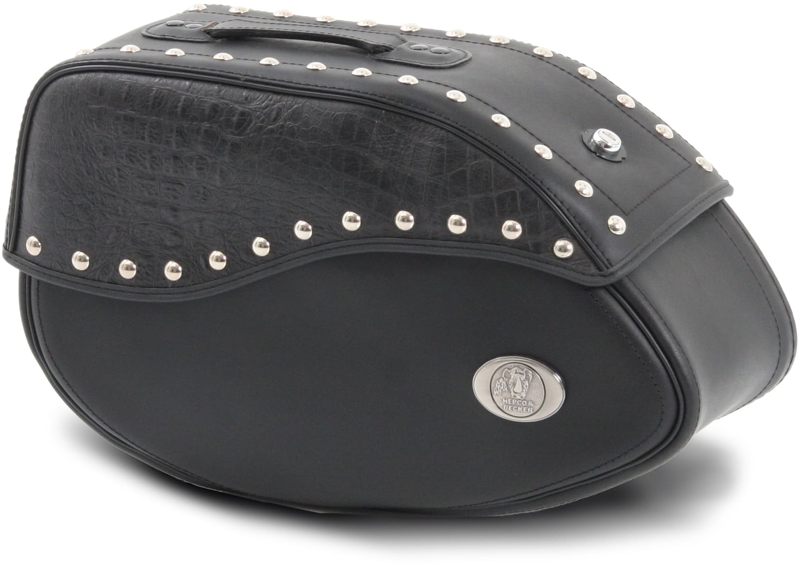 Ledereinzeltasche Ivory black links für Rohrpacktaschenhalter