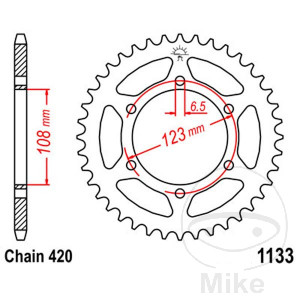 Kettenrad 52Z Teilung 420 Innendurchmesser 108 Lochkreis 123