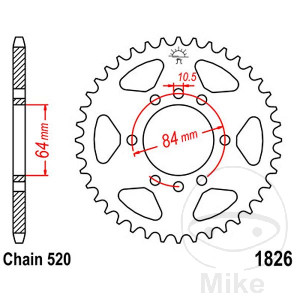 Kettenrad 39Z Teilung 520 Innendurchmesser 064 Lochkreis 084