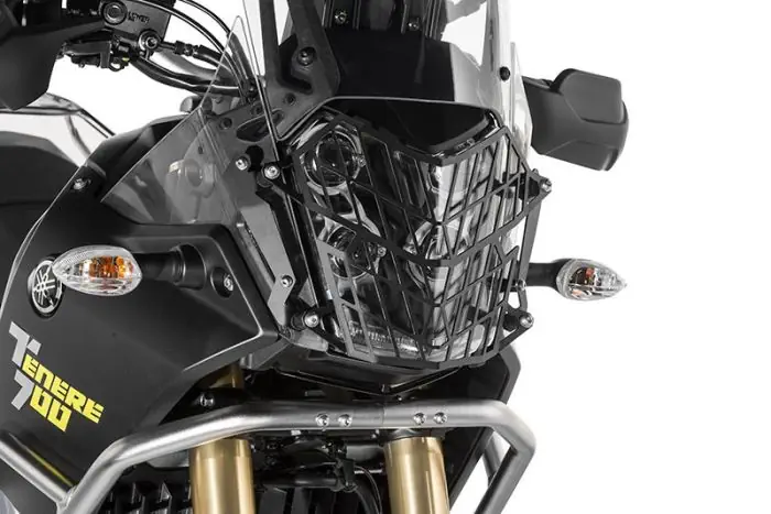 Scheinwerferschutz schwarz mit Schnellverschluss für Yamaha Tenere 700 (-2024) *OFFROAD USE ONLY*