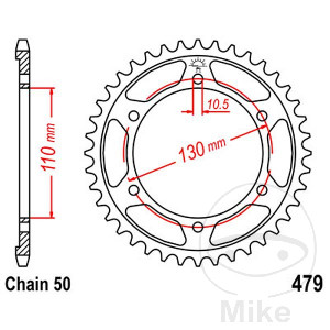 Kettenrad 38 Zähne Teilung 530 Innendurchmesser 110 Lochkreis 130