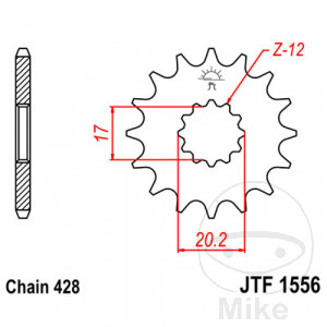Ritzel 13Z Teilung 428 feinverzahnt Innendurchmesser 17/20.2