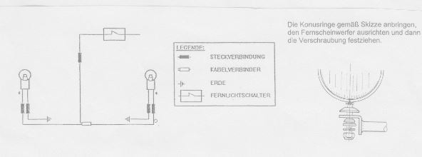 Twinlight Zusatzscheinwerferset (Fernlicht) inkl. Halter und Kabel chrom für Honda VT 125 C2 Shadow (1999-2000)