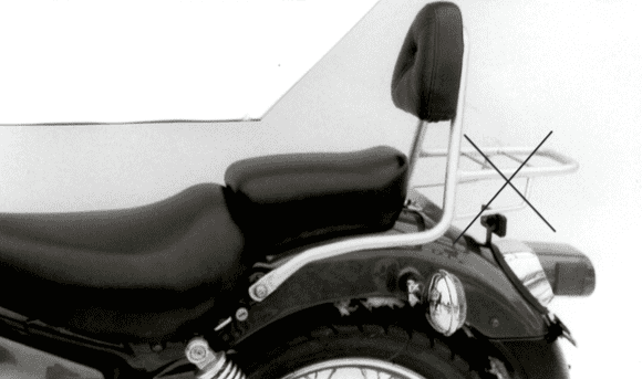 Sissybar ohne Gepäckträger chrom für Yamaha XV 250 S/125 (1989-2002)