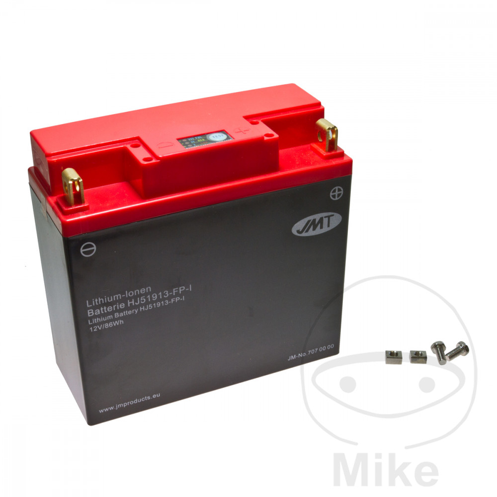 Batterie Motorrad HJ51913-FP JMT Lithium-Ionen mit Anzeige
