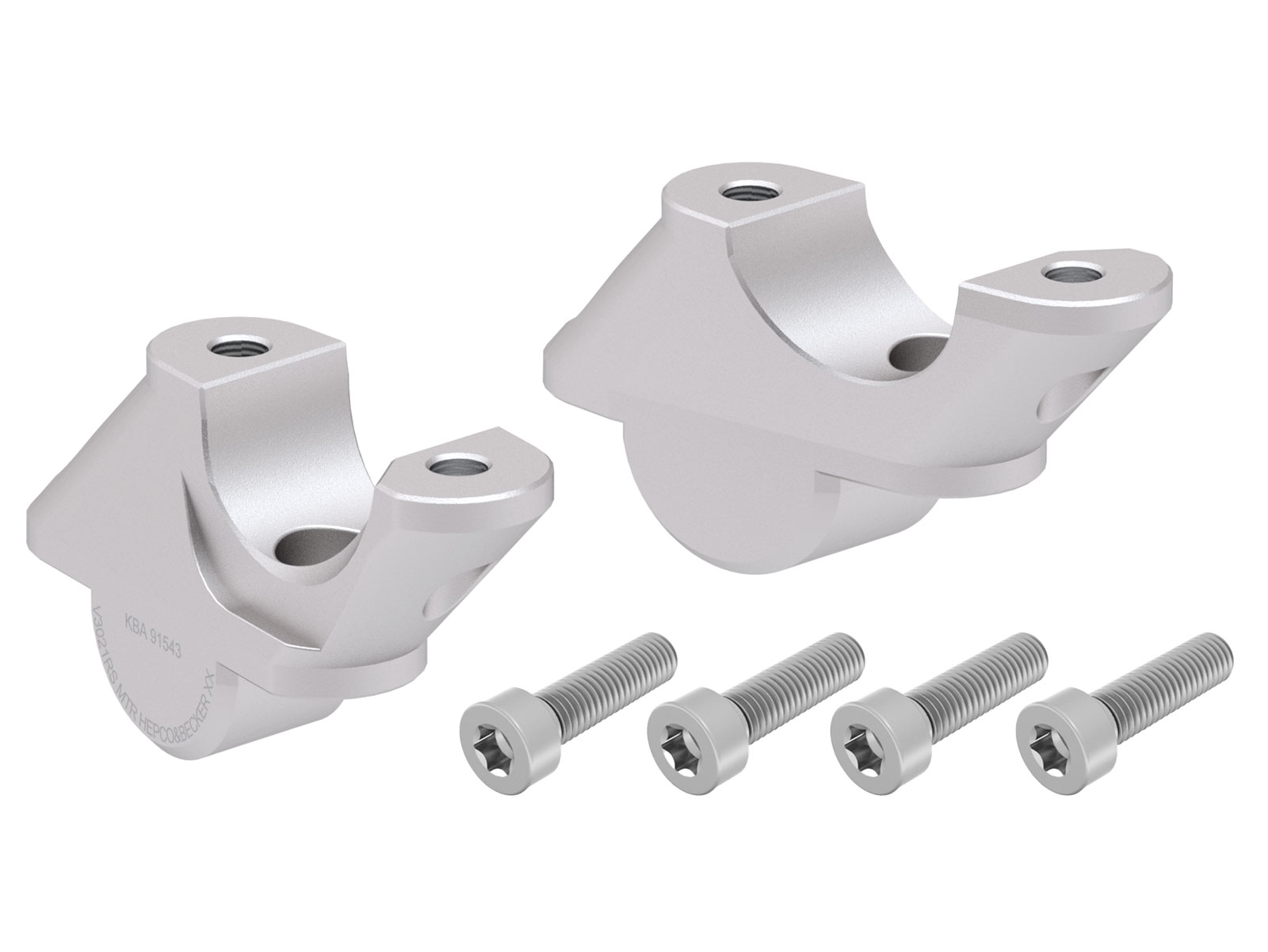 Lenkererhöhung mit Versatz 30 mm hoch, 21 mm zurück, silber für BMW R 1250 RS (2019-2025) (nur für RS-Lenker)