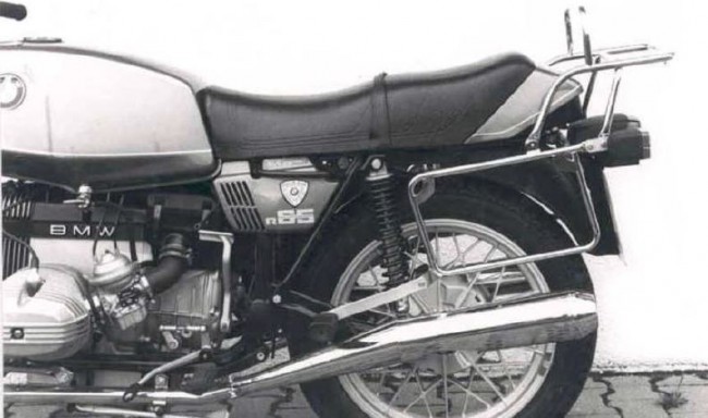 Komplettträgerset (Seitenkofferträger und Rohrgepäckbrücke Topcaseträger) chrom für BMW R 45 (1978-1985)/R 65 (1978-1985) (2 Federbeine)