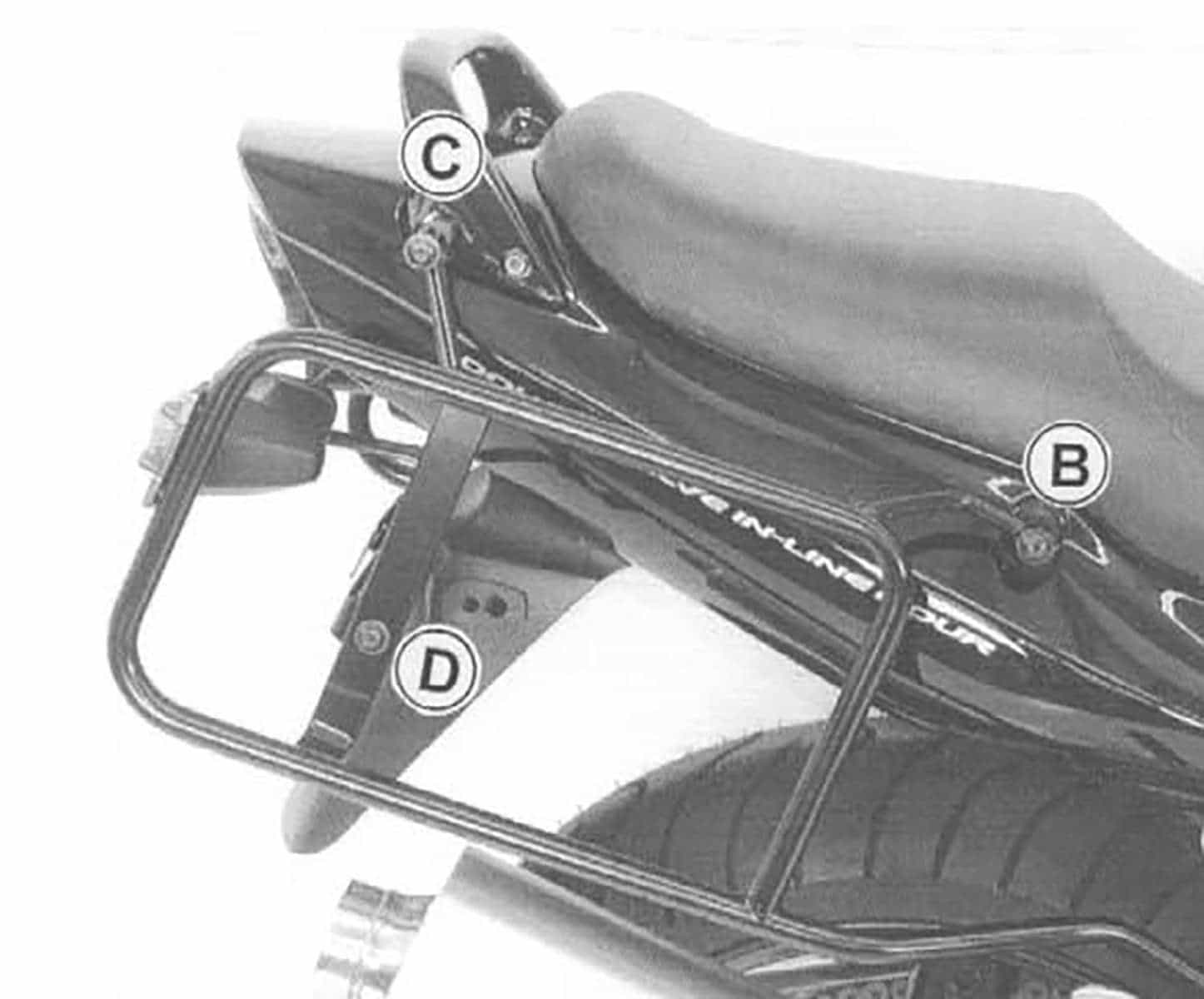 Seitenkofferträger festverschraubt schwarz für Suzuki GSF 1200/S Bandit (2001-2005)