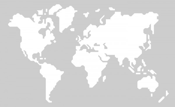 Aufkleber Weltkarte weiß / transparent