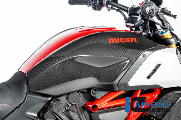 Carbon Tankabdeckung rechts glanz für Ducati Diavel 1260 ab 2019