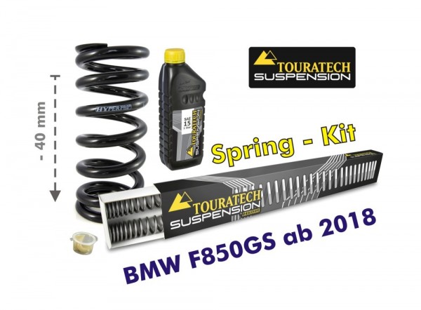 Touratech Federn für Gabel und Federbein Tieferlegung um -40mm für BMW F850GS + Adventure ab 2018