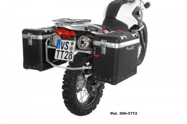 Touratech ZEGA Pro Koffersystem &quot;And-Black&quot; 31/31 Liter mit Edelstahlträger BMW F650GS + Dakar