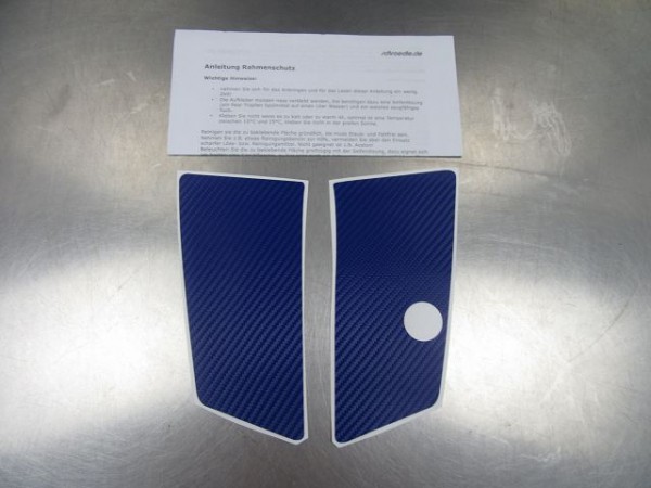 Rahmen Schutz Rahmenschutz Carbonoptik Folie blau für BMW K1200R K 1300R