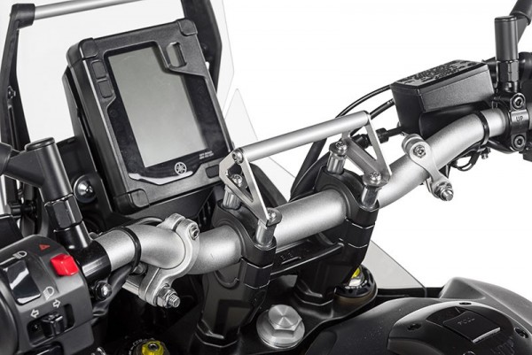 GPS-Anbauadapter auf Lenkerklemmung mit Schrauben für Lenkererhöhung 20 mm, Yamaha Tenere 700