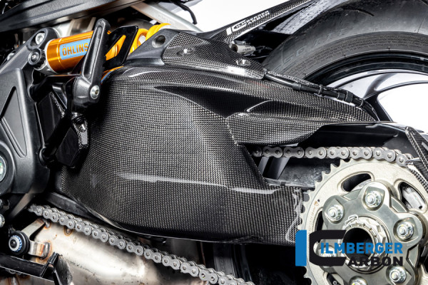Carbon Schwingenabdeckung incl. Kettenschutz oben glanz für Ducati Diavel 1260 ab 2019