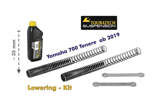 Touratech Tieferlegung um -35mm für Yamaha 700 Tenere ab 2019 Gabelfedern und Umlenkung